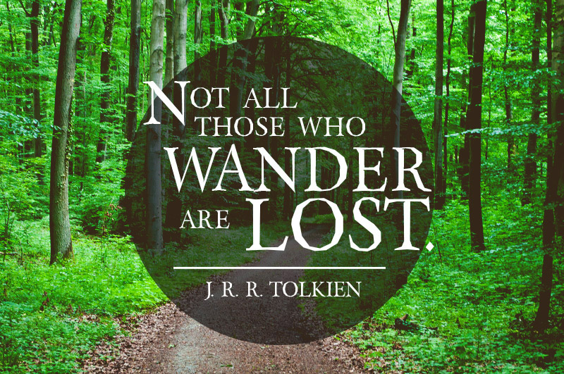 Not all those who wander are lost.  -J. R. R. Tolkien -Inspirational Reading Quotes