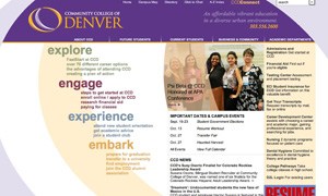 O site do Community College of Denver
