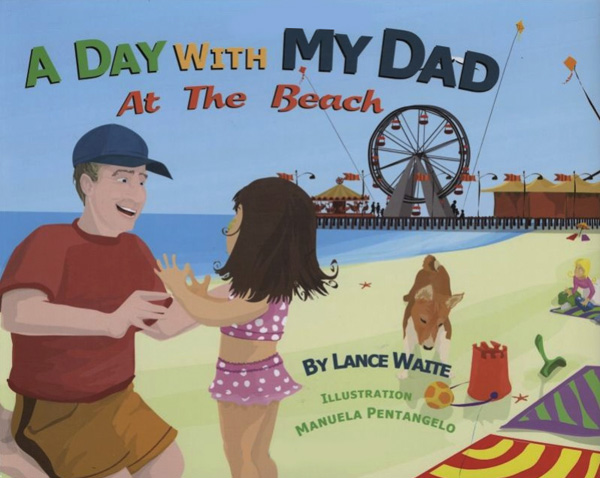 children's book covers a day with my dad at the beach