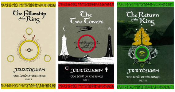 Von Tolkien selbst erstellte Illustrationen für die gedruckte Ausgabe aller drei Bücher