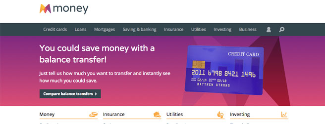 Sitio web de servicios financieros
