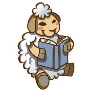Animais Lendo Clipart: livro de leitura de ovelhas