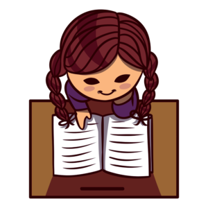 Niños Leyendo Clipart: niña leyendo en el escritorio