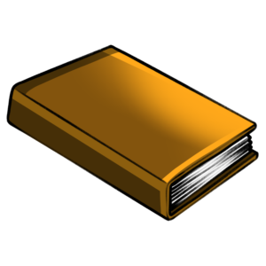 closed book clipart: brown with spine book