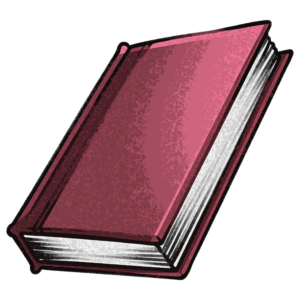 closed book clipart: hardbound maroon cover