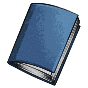 closed book clipart: blue softbound book