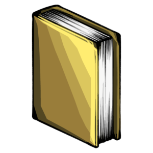 Geschlossenes Buch Clipart: gelbes Stehbuch