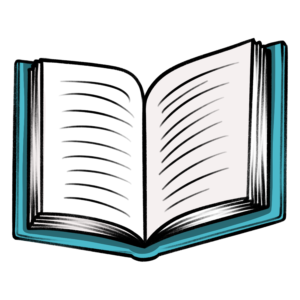 Open Book Clipart: Offenes Buch türkisfarbenes Cover