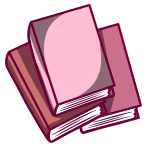 Clipart de libro apilado: pila de tonos de libro rosa