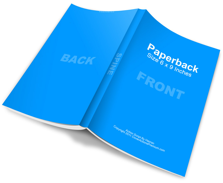 6x9 Front, Spine and Back Book Cover Mockup