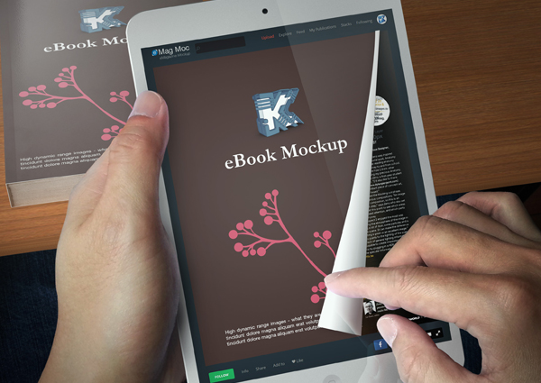 E-book in Hands Mockup