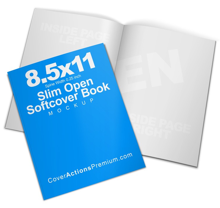 8.5 x 11 Close and Open Book Mockup