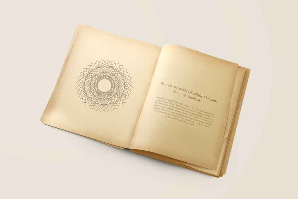 Open Old Book Mockup