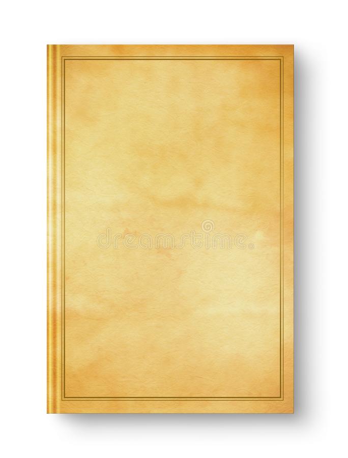 Maqueta de libro antiguo cerrado en un fondo blanco
