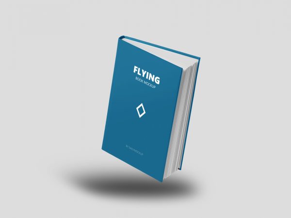 3D Flying Book Mockup