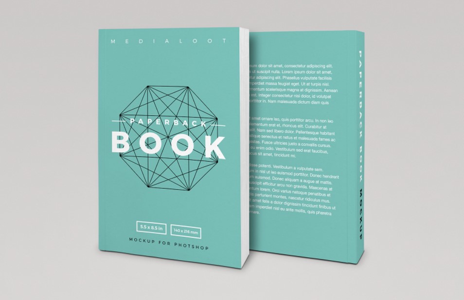 Front and Back Cover Paperback Book Mockup