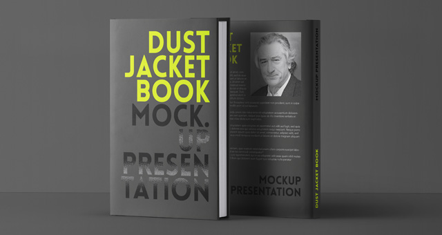 Mockup do livro da jaqueta de pó preto