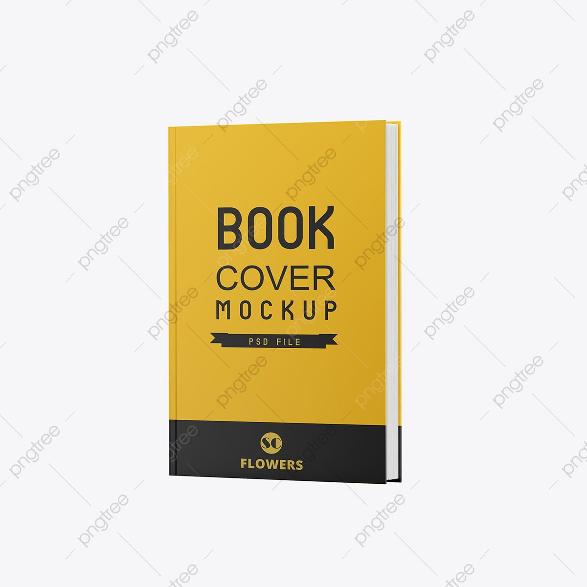 Maqueta de fondo transparente del libro amarillo