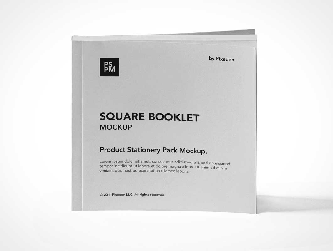 Square Booklet Transparent Background Mockup
