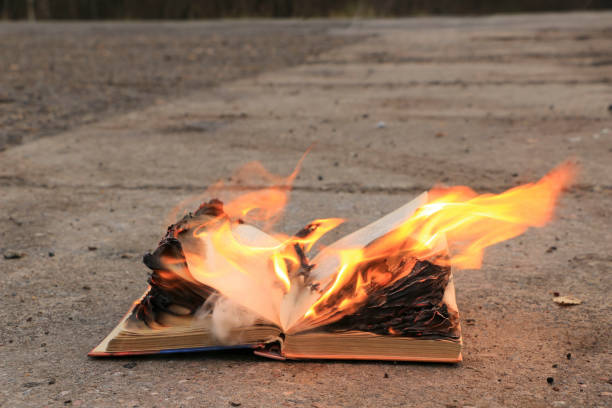 Book with Pages on Fire