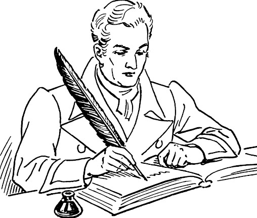 Black and White Author Clipart