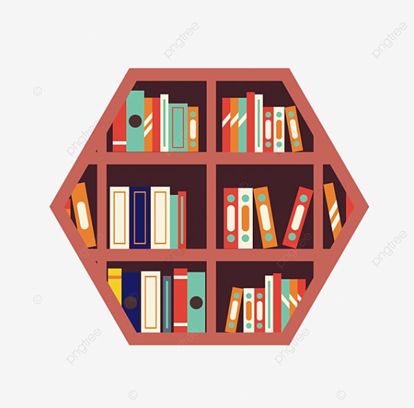 Polygon Bookshelf Clipart