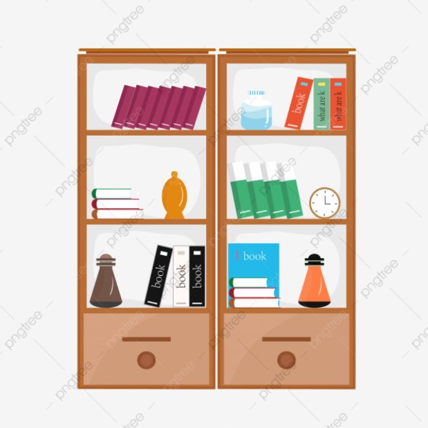 Bookshelf With Drawers Clipart
