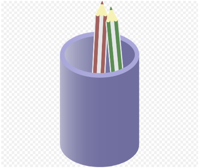 Crayons dans une tasse clipart