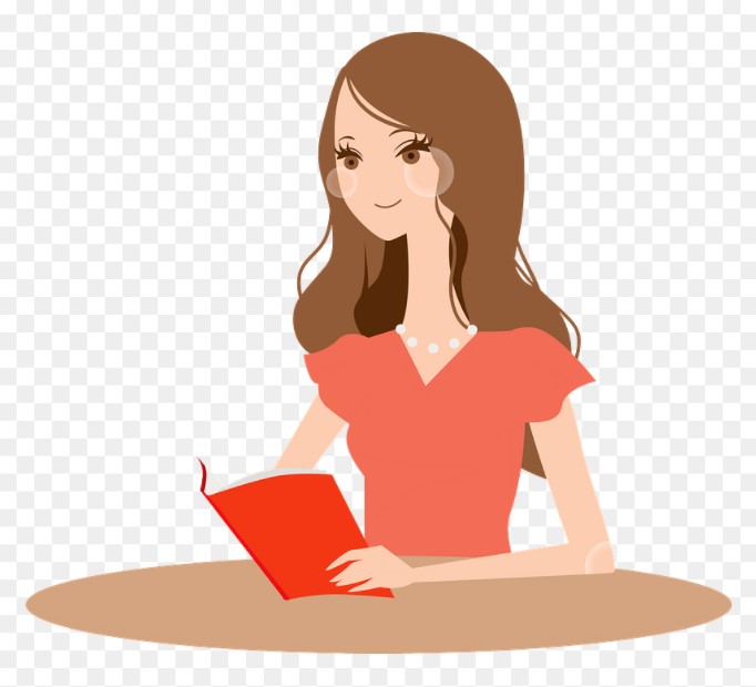 Clipart Of A Woman Reading