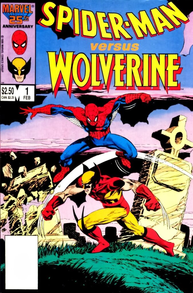 marvel comic book cover spiderman versus wolverine