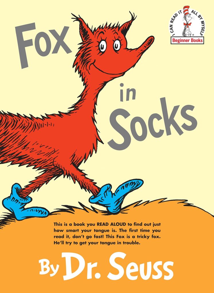 dr seuss book covers fox in socks