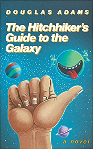 sci fi book covers the hitchhiker's guide to the galaxy