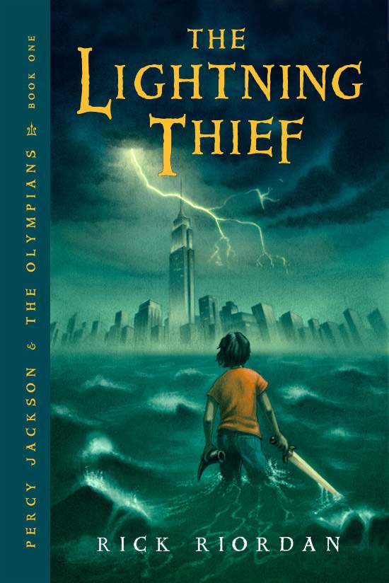 percy jackson book covers the lightning thief first edition us