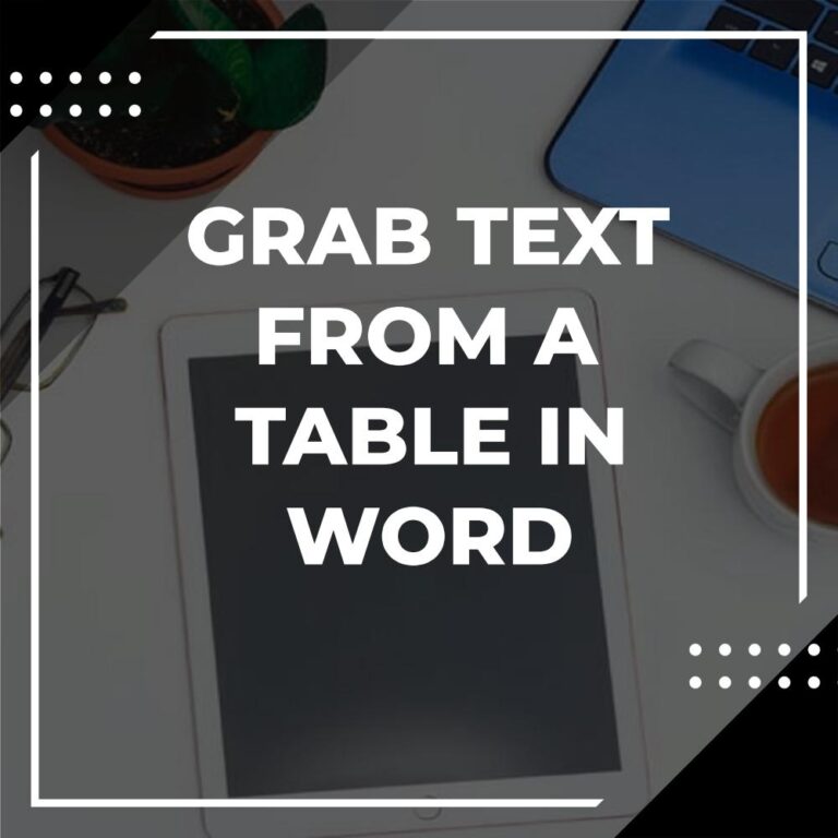 How to Take Text Out of a Table in Word - Adazing