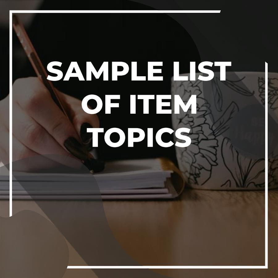 table of contents example