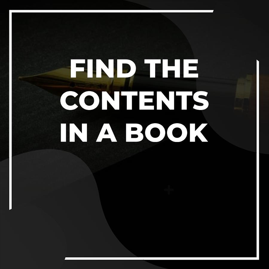 where is the table of contents in a book