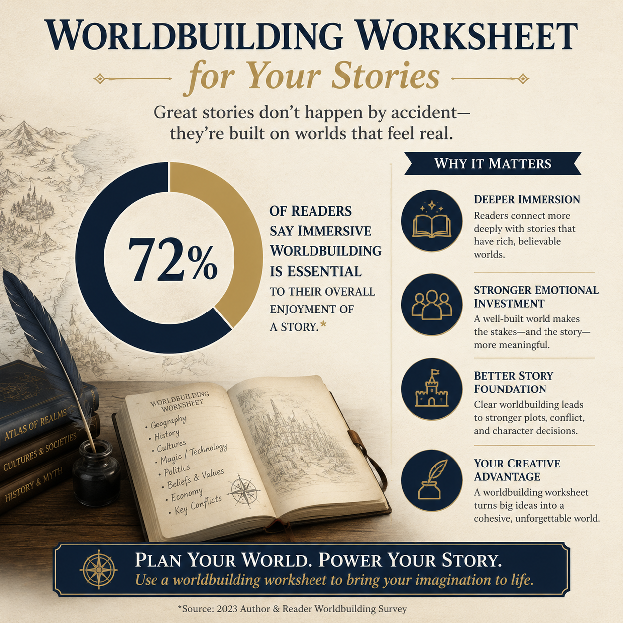 Worldbuilding Worksheet for Your Stories statistics