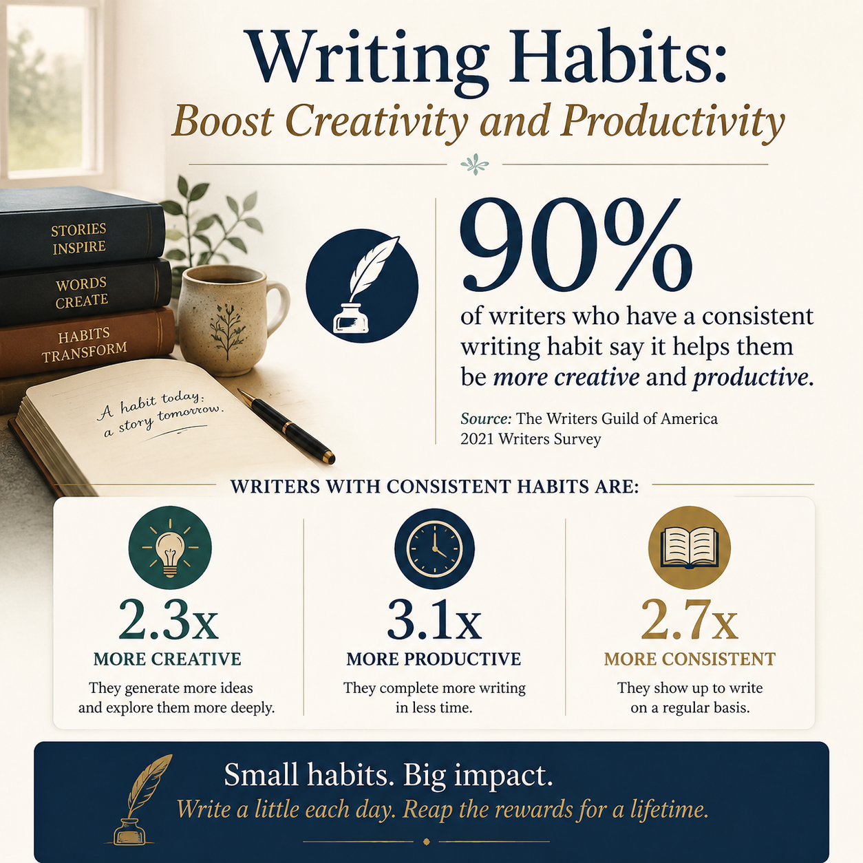 Writing Habits: Boost Creativity and Productivity statistics