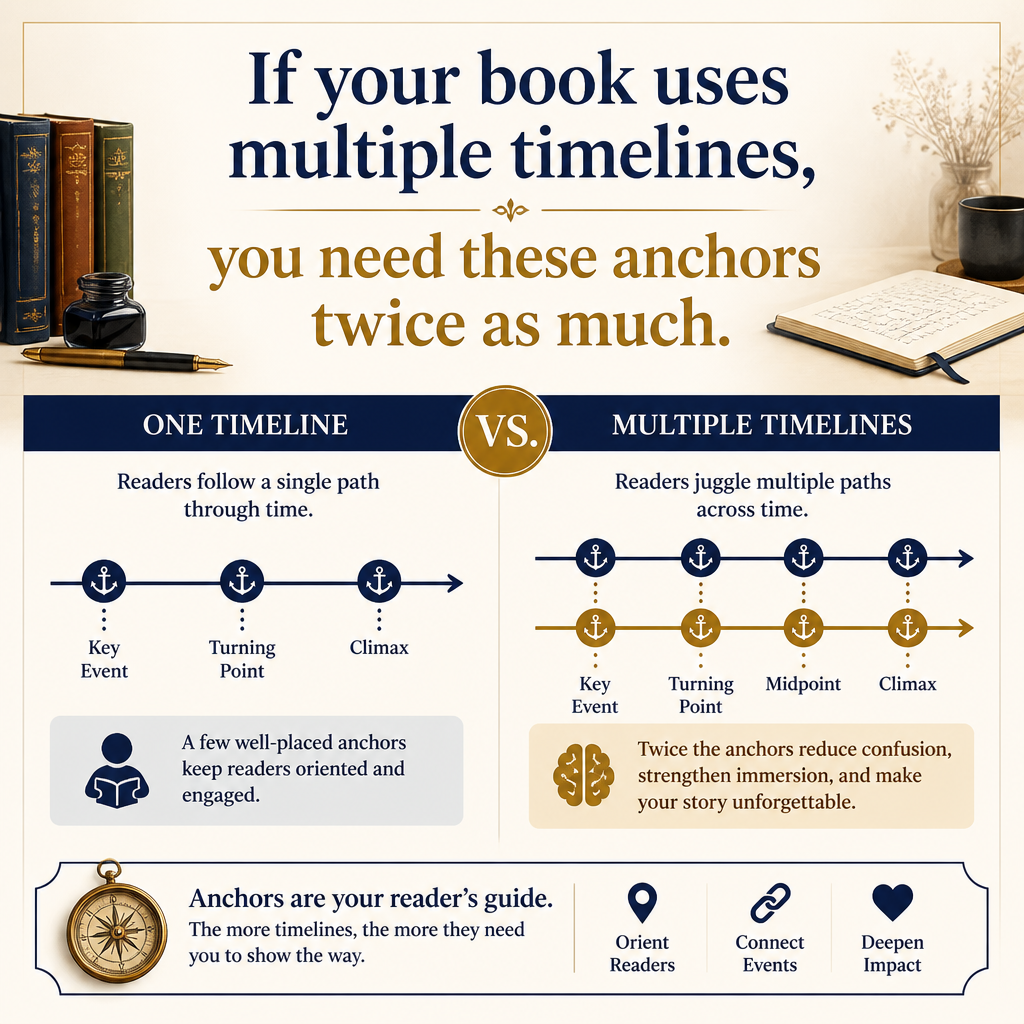 If your book uses multiple timelines, you need these anchors twice as much.