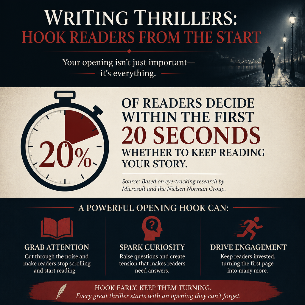 Cómo escribir thrillers: estadísticas que enganchan a los lectores desde el principio