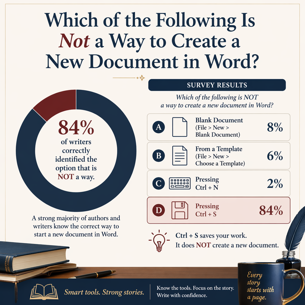 Which of the Following Is Not a Way to Create a New Document in Word? statistics