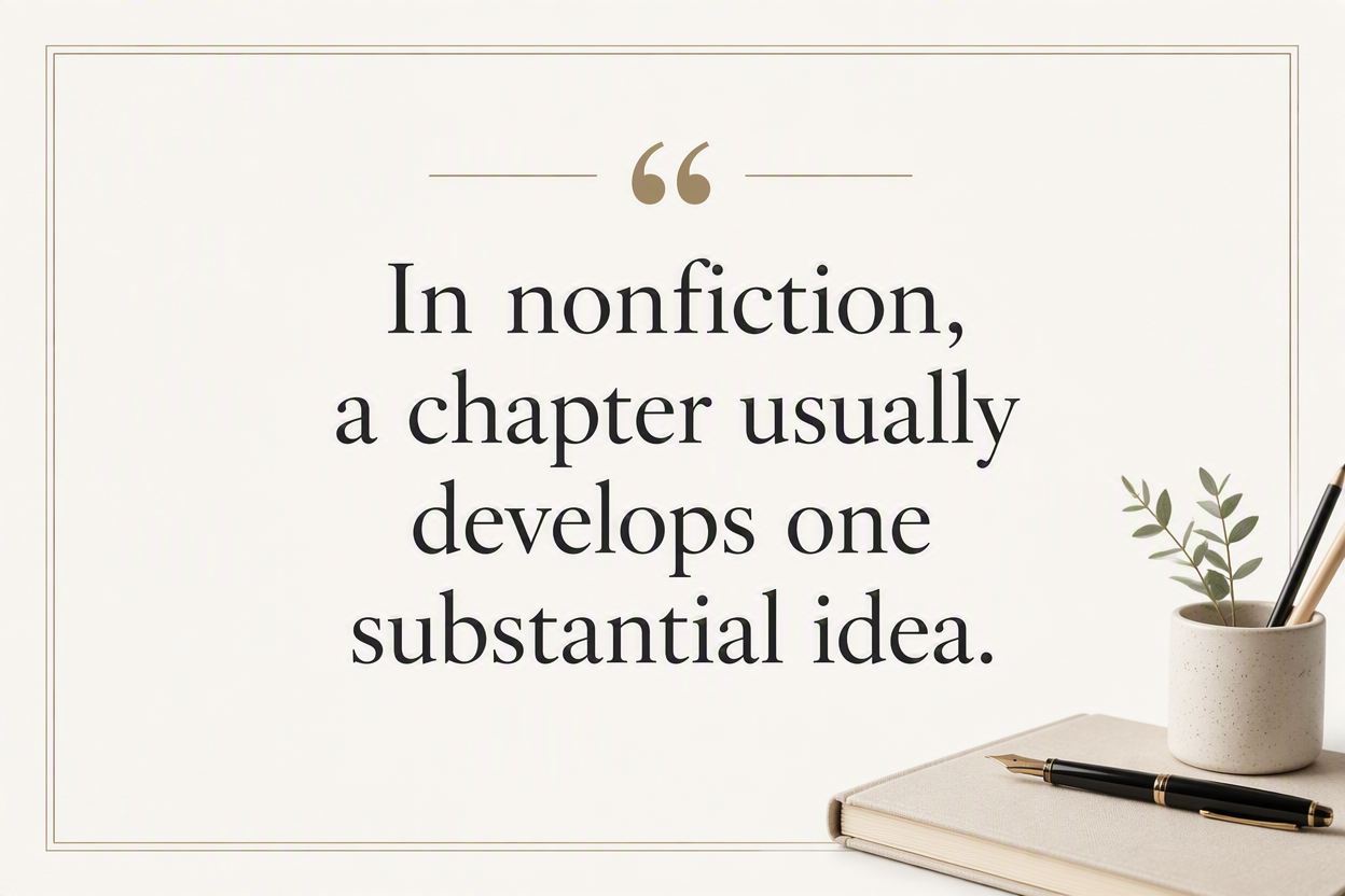 Key insight about What is a Chapter in a Book?