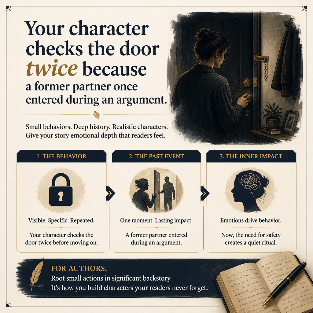 Your character checks the door twice because a former partner once entered during an argument.